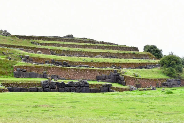 Sacsayhuaman Incan Fali Komplexum Incan Fali Komplexum Alapkövei Olyan Jól — Stock Fotó