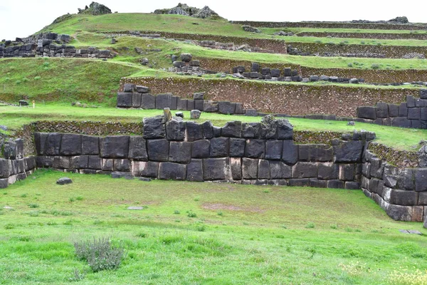 Complexo Parede Incan Sacsayhuaman Pedras Deste Complexo Parede Incan Encaixam — Fotografia de Stock