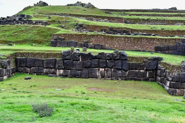Sacsayhuaman Incan Wall Complex Pietre Questoincan Wall Complex Incastrano Così — Foto Stock