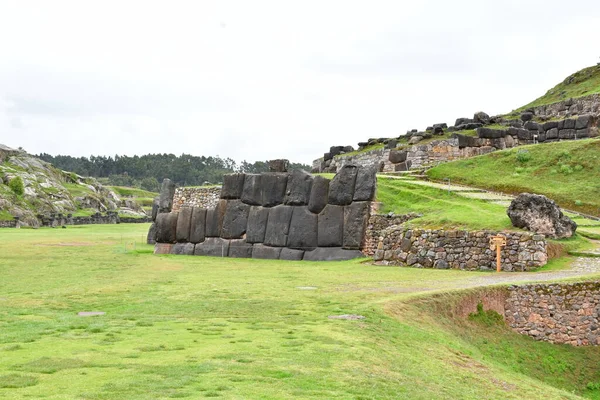 Sacsayhuaman Incan Fali Komplexum Incan Fali Komplexum Alapkövei Olyan Jól — Stock Fotó