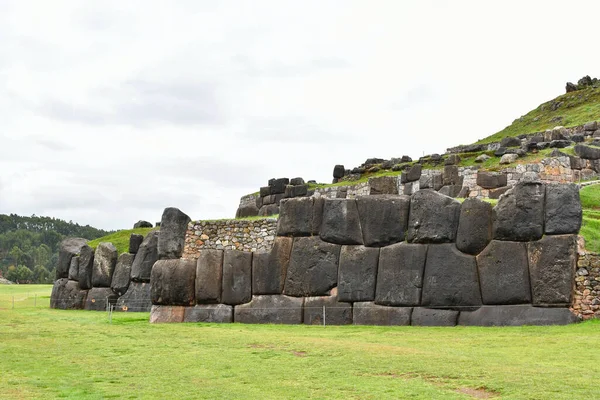 Sacsayhuaman Incan Fali Komplexum Incan Fali Komplexum Alapkövei Olyan Jól — Stock Fotó