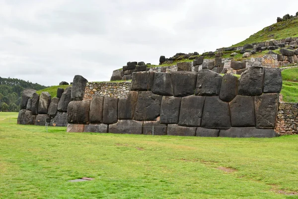 Sacsayhuaman Incan Fali Komplexum Incan Fali Komplexum Alapkövei Olyan Jól — Stock Fotó