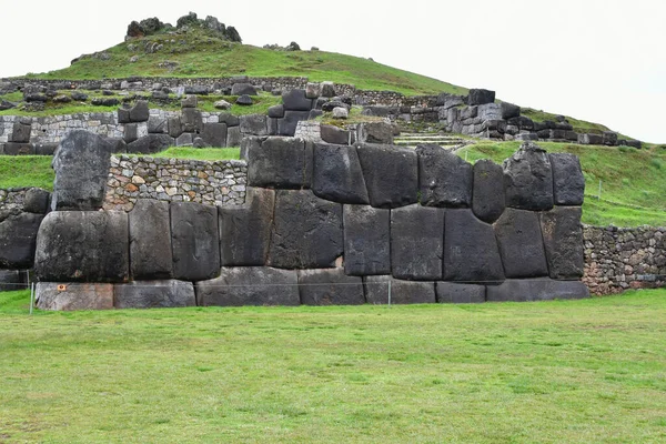 Sacsayhuaman Incan Fali Komplexum Incan Fali Komplexum Alapkövei Olyan Jól — Stock Fotó