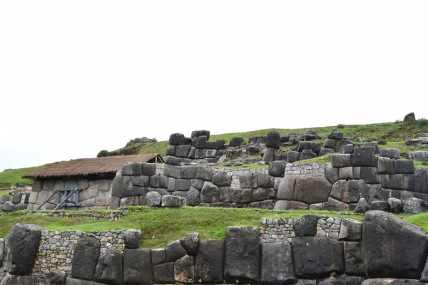 Sacsayhuaman Incan Συγκρότημα Τοίχων Εκβολές Αυτού Του Συμπλέγματος Τοίχων Incan — Φωτογραφία Αρχείου