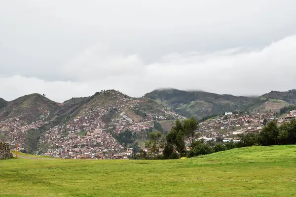 Cusco Capital Histórica Del Perú Vista Desde Sacsayhuamanla Ciudad Fue — Foto de Stock