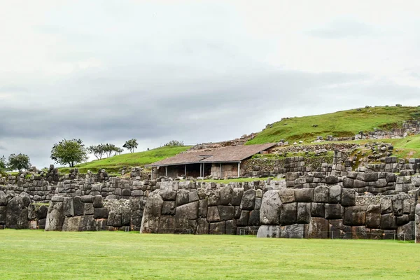 Sacsayhuaman Incan Fali Komplexum Incan Fali Komplexum Alapkövei Olyan Jól — Stock Fotó