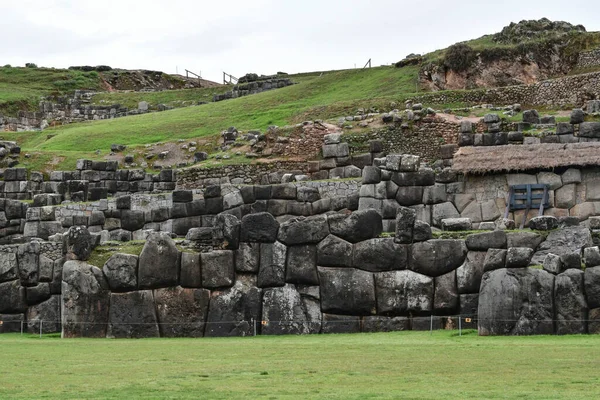 Sacsayhuaman Incan Συγκρότημα Τοίχων Εκβολές Αυτού Του Συμπλέγματος Τοίχων Incan — Φωτογραφία Αρχείου