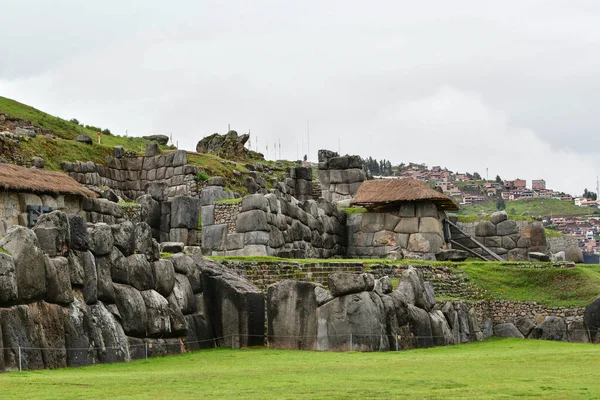 Sacsayhuaman Incan Fali Komplexum Incan Fali Komplexum Alapkövei Olyan Jól — Stock Fotó