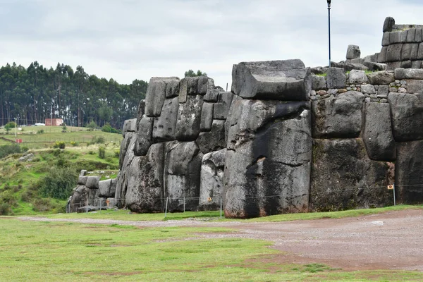 Sacsayhuaman Incan Fali Komplexum Incan Fali Komplexum Alapkövei Olyan Jól — Stock Fotó