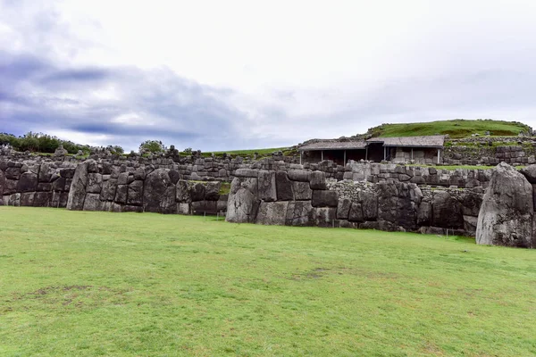 Sacsayhuaman Incan Fali Komplexum Incan Fali Komplexum Alapkövei Olyan Jól — Stock Fotó