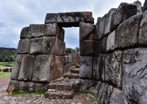 Sacsayhuaman Incan Fali Komplexum Incan Fali Komplexum Alapkövei Olyan Jól — Stock Fotó