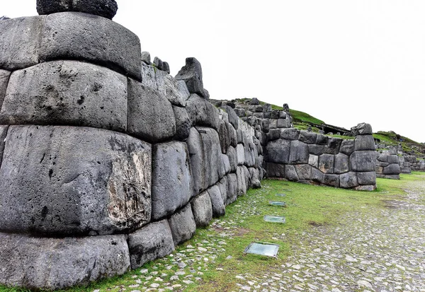 Sacsayhuaman Incan Fali Komplexum Incan Fali Komplexum Alapkövei Olyan Jól — Stock Fotó