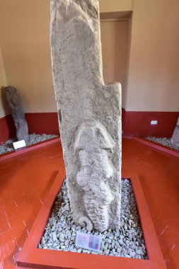 Pukara Arkeoloji Kompleksi-Pukara Müzesi. Yılan ve kertenkeleleri temsil eden yontulmuş heykellerle. İç avlusu olan küçük bir evde, korunmak için burada bulunan cisimler meraklı halka açıktır..