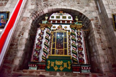 Santa ABEL DE PUKARA taştan kilisenin içinde Pukara, Peru arkeolojik kompleksindeki