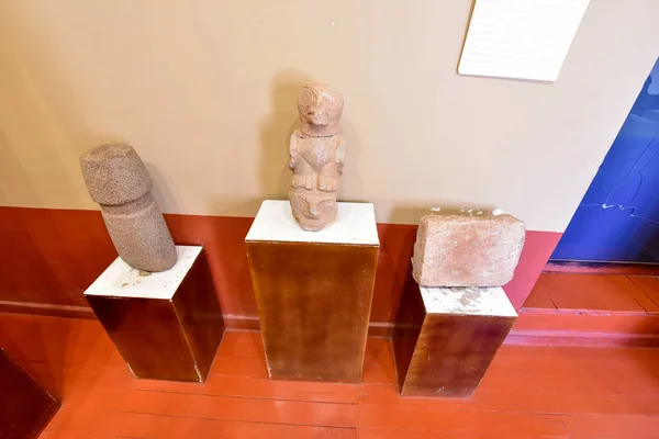 Archäologischer Komplex Pukara Museum Mit Geschnitzten Monolithen Die Schlangen Und — Stockfoto