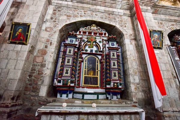Всередині Кам Яної Церкви Santa Isabel Pukara Археологічному Комплексі Пукара — стокове фото