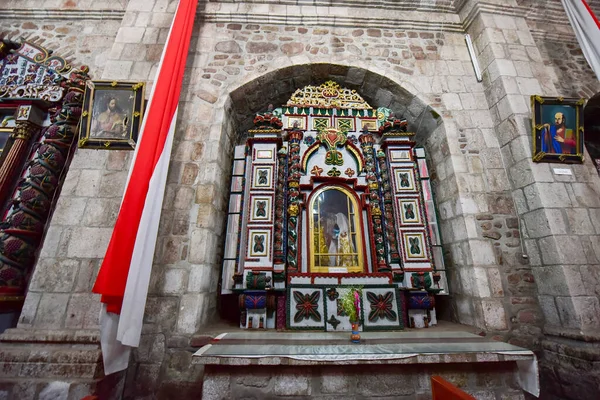 Всередині Кам Яної Церкви Santa Isabel Pukara Археологічному Комплексі Пукара — стокове фото