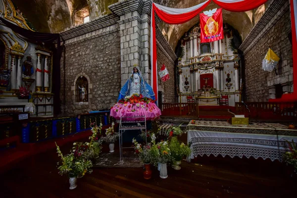 Dentro Iglesia Piedra Santa Isabel Pukara Complejo Arqueológico Pukara Perú — Foto de Stock