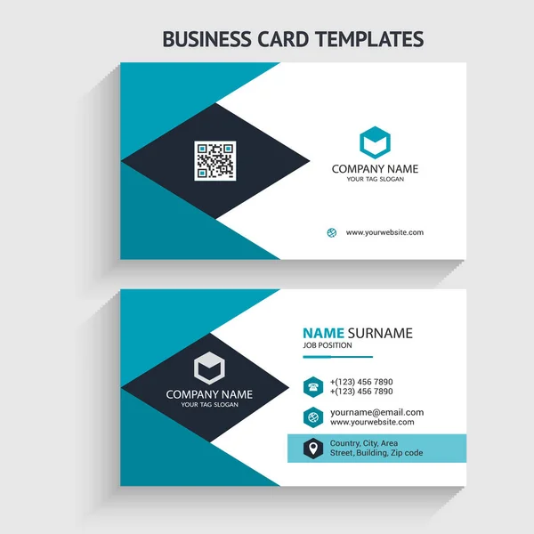 Modern Creative Business Card Vector Design Template Horizontal Layout Editable — Stock Vector
