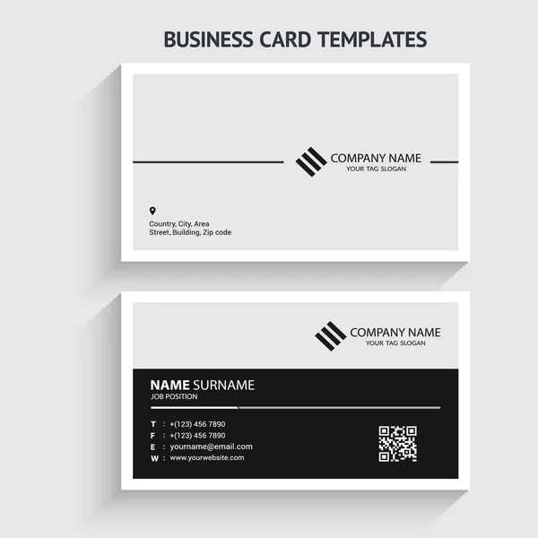 Modern Minimalist Business Card Vector Design Template Horizontal Layout Editable — Stock Vector