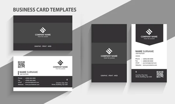 Tarjetas Visita Profesionales Modernas Diseño Horizontal Vertical Plantilla Identidad Corporativa — Vector de stock