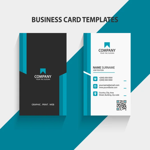 Eenvoudige Professionele Visitekaartjes Corporate Identity Template — Stockvector