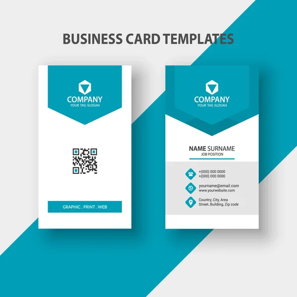 Eenvoudige Schone Visitekaartjes Corporate Identity Template — Stockvector