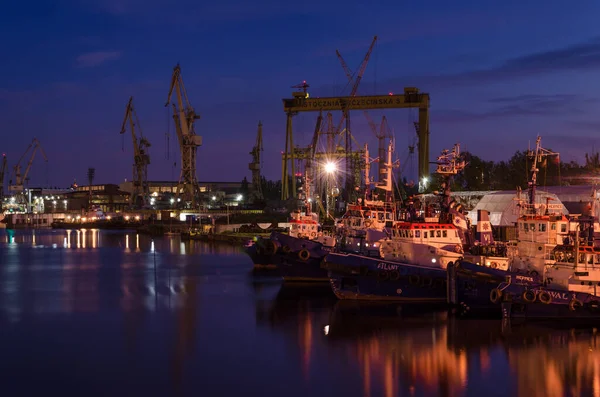 Szczecin West Pomeranian Poland 2020 造船所の設備とインフラ — ストック写真