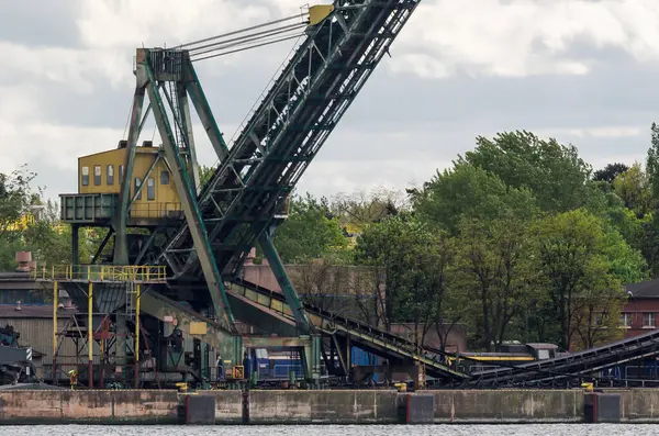 Transshipment Terminal Jachthaven Voor Bulklading — Stockfoto