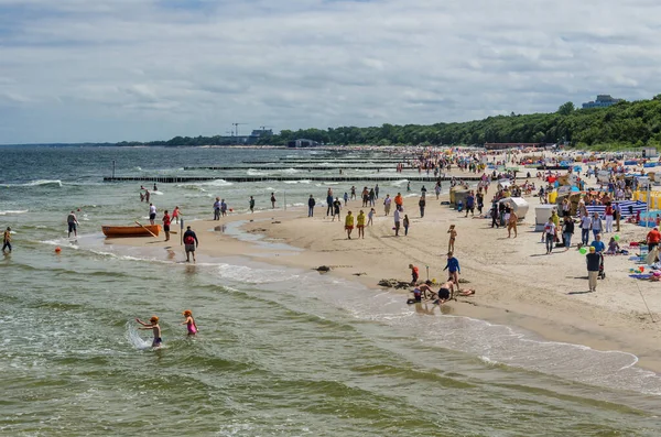 Kolobrzeg West Pomeranian Poland 2017 Sunny Summer Day Sea Beach — 스톡 사진