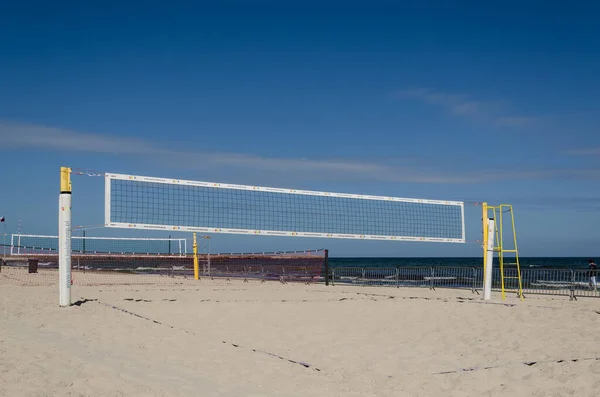 Kolobrzeg West Pomeranian Poland 2020 Empty Beach Volleyball Court — 图库照片