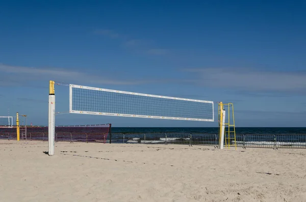 Kolobrzeg West Pomeranian Poland 2020 Empty Beach Volleyball Court — 图库照片