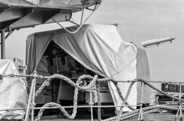 Warship Period Second World War Cityscape View Port Wharf Gdynia — Stock Photo, Image