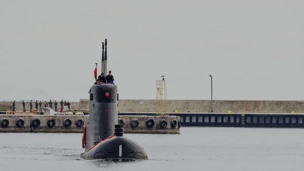 Gdynia Poland 2018 Submarine Polish Navy Maneuvers Port — Stock Photo, Image