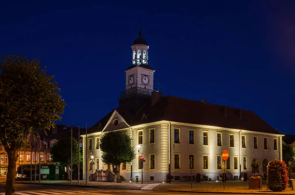 Trzebiatow West Pomeranian Poland 2020 Town Hall Small Town Evening — Stock Photo, Image
