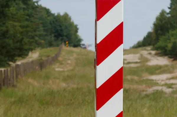 Swinoujscie Pomeranian Polonia Occidentale 2020 Segnare Confine Tra Gli Stati — Foto Stock