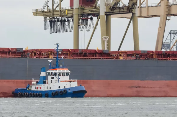 Tugboat Rıhtımdaki Limanda Gemiler — Stok fotoğraf