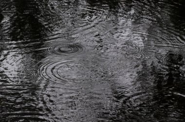 Yağmur - Suya düşen damlaların izleri