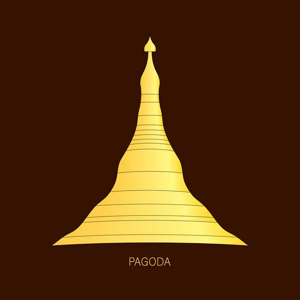Pagoda Buddhista Burmai Stílusú Épület Vektor Illusztráció — Stock Vector