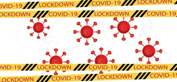 Stopp Coronavirus Kovid Lockdown Vektor Illustrasjon – stockvektor