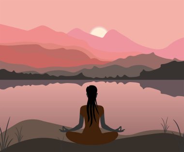 Uluslararası Yoga Günü 21 Haziran vektör illüstrasyonu