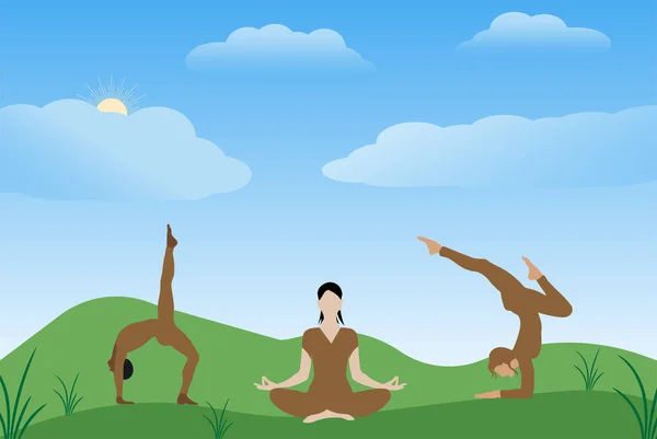 Uluslararası Yoga Günü Haziran Vektör Illüstrasyonu — Stok Vektör