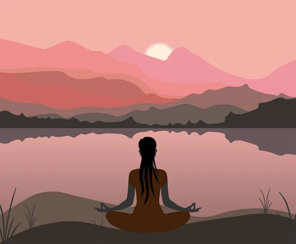 International Yoga Day June Vector Illustration — 스톡 벡터