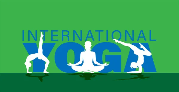 Ziua Internațională Yoga Iunie Ilustrație Vectorială — Vector de stoc