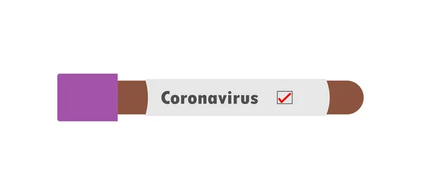 Coronavirus Covid Vial Sanguíneo Infectado Laboratorio Investigación Del Virus Corona — Vector de stock
