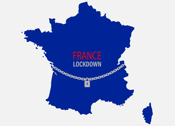科罗纳维的概念法国地图传病科罗纳病毒的爆发与法国地图 大流行病和科罗纳病毒的爆发 — 图库矢量图片