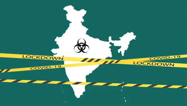 India National Delhi State Lockdown Grunn Coronavirus Krise Covid Sykdom – stockvektor