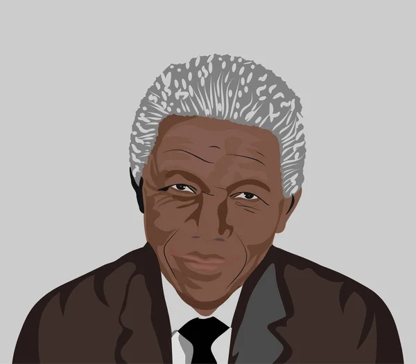 Nelson Mandela Uluslararası Günü. Güney Afrikalı siyasi lider ve hayırsever, 1994 'ten 1999' a kadar Güney Afrika Cumhurbaşkanı olarak görev yaptı. Portre Çizim Vektörü İllüstrasyonu