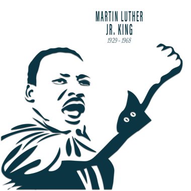 Martin Luther King Jr., tebrik kartı geçmişi. İlham verici bir sözüm var. Martin Luther Jr. Kral Portresi