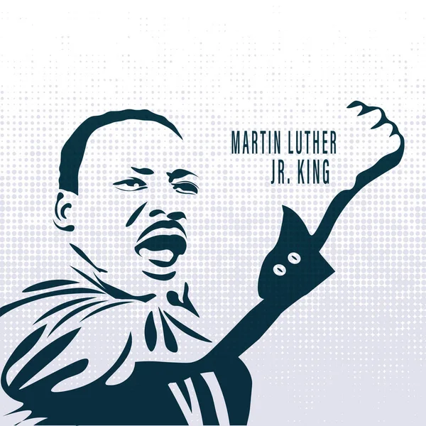 주니어 Martin Luther King 금요일 영감을 인용구가 있습니다 마르틴루터 초상화 — 스톡 벡터